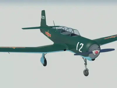 Nanchang CJ-6 Chinese trainer 3D model