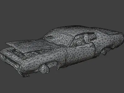 Wrecked and Rusty Car 01 Free low-poly 3D model