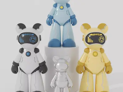 Robot Toy Low-poly 3D model