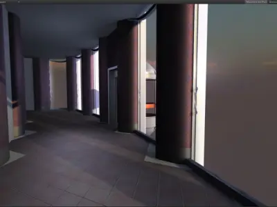 Shuttle elevator realtime scene Low-poly 3D model