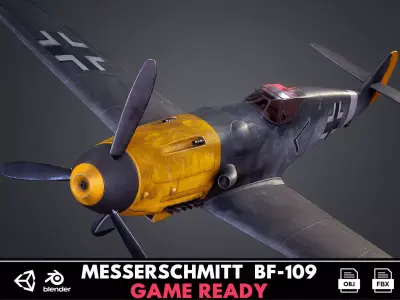 Messerschmitt  BF-109 Low-poly 3D model