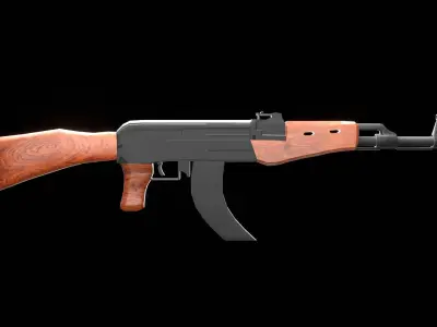 High Quality AK47 3D Model for Games Animations Visual Effects Low-poly 3D model