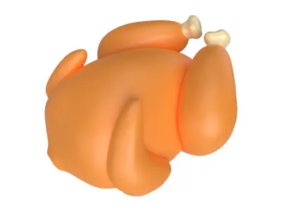 Cartoon Grilled Chicken Low-poly 3D model