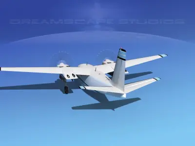 Aero Commander 500 V08 3D model