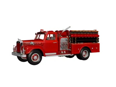 1950s Fire Truck 3D Model Vintage Emergency Response Vehicle 3D model