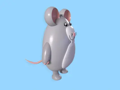 Character Mouse Cartoon Free low-poly 3D model