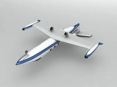 Learjet 25 Jet Aircraft LOW Low-poly 3D model