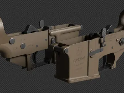 AR-15 Lower Receiver Low-poly 3D model