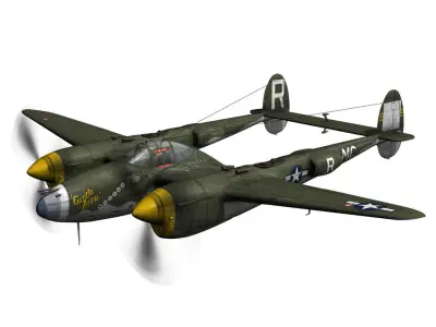 Lockheed P-38 Lightning - Gentle Annie 3D model