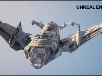 Star Fighter - Rigged-High Resolution Textured - include inside Low-poly 3D model