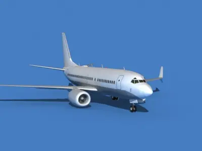 Boeing 737 MAX 7 Unmarked 1 3D model