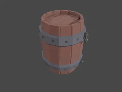 Barrel low poly game ready Free low-poly 3D model