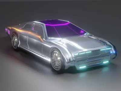 3 FREE Low-Polly Futuristic PBR Vehicle Pack Free low-poly 3D model