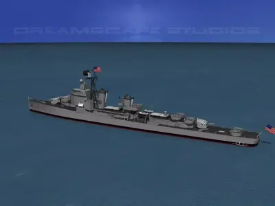 Gearing Class Destroyer DDR-832 USS Hanson 3D model