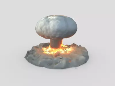 Nuclear Explosion Low-poly 3D model