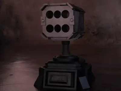 The Rocket Turret Low-poly 3D model
