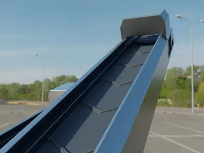 Modular Conveyor Belt Low-poly 3D model