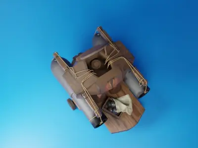 Rigged Cartoon Turret Stylized 3D model