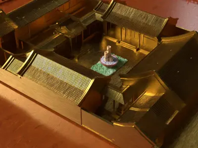 Chinese ancient courtyard  house 3D model