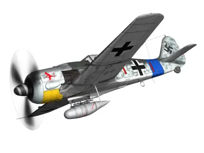 Focke Wulf - FW190 A8 - Red 1 3D model