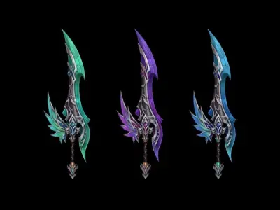 Elven Sword Low-poly 3D model