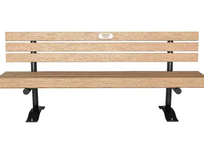 Bench 7 wooden Low-poly 3D model