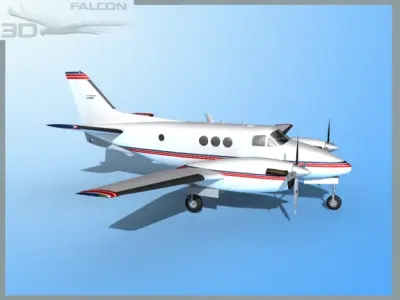 Falcon3D E90 King Air F01 3D model
