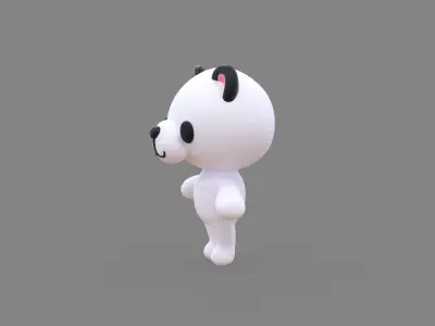 Little animal cute - Panda cute - Character010 Low-poly 3D model