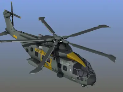 AH101 Merlin Helicopter 3D model