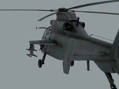 Harbin Z-19 attack helicopter Low-poly 3D model