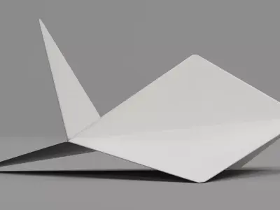 Paper Plane V3 Low-poly 3D model