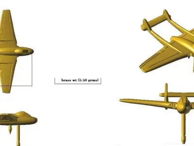 fighter jet pendant and keychain 3D print model