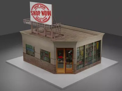 The street shop Free low-poly 3D model