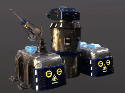 Sci-Fi Laser Tower Low-poly 3D model