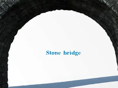 Stone bridge Low-poly 3D model