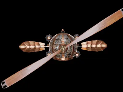 3D Steampunk Helicopter 3D model