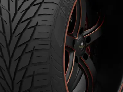 Savini Forged SV-33S Wheel and Tire 3D model