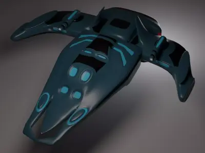 Low-Poly SpaceShip futuristic Low-poly 3D model