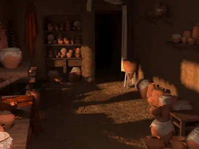 old arab clay room 3D model