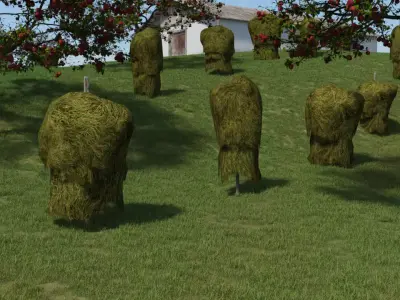 Historic hay rack Low-poly 3D model