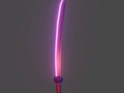 Katana star wars light saber Low-poly 3D model