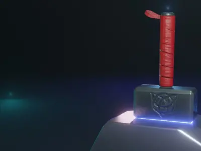 Stylized Thor Hammer Low-poly 3D model