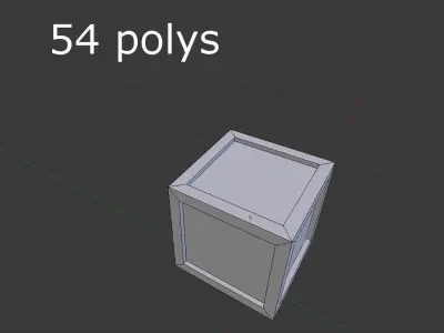 low poly wooden box Low-poly 3D model