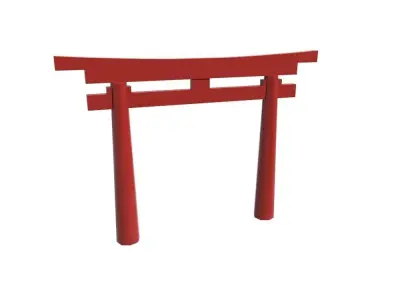 japan tori gate Low-poly 3D model