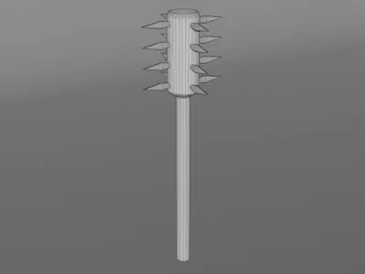 MIDDLE AGE WOOD MACE Free low-poly 3D model