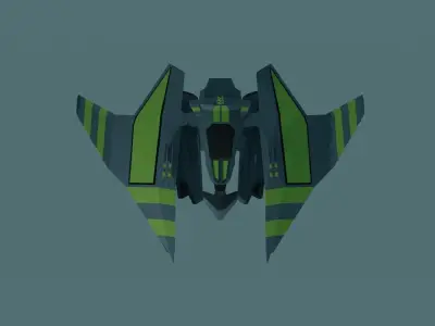 SpaceCraft sci-fi fighter Low-poly 3D model