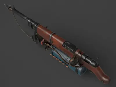 Harpoon Gun Low-poly 3D model