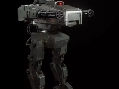 Military robot Low-poly 3D model