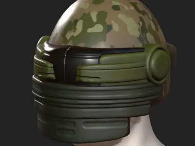 Helmet plastic mask protection pollution ball shaped Low-poly 3D model