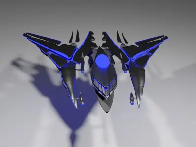 Spaceship spacecraft high quality pbr Low-poly 3D model